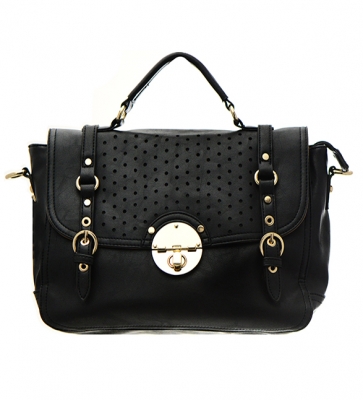 Faux Leather Shoulder Bag CM0357 36647 Black